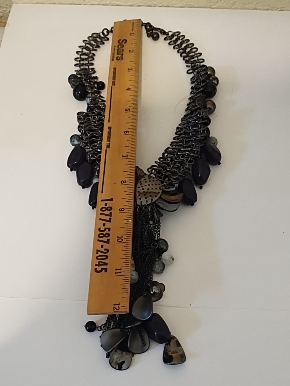 NWT Black Multi-Bead Statement Necklace - Picture 13 of 15